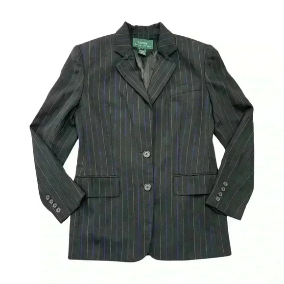 Ralph Lauren Jackets & Blazers - Vintage 90s Ralph Lauren Pinstripe Wool Blazer 4 Preppy Old Money Equestrian